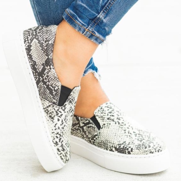 Shoes - Snake Print Sneakers